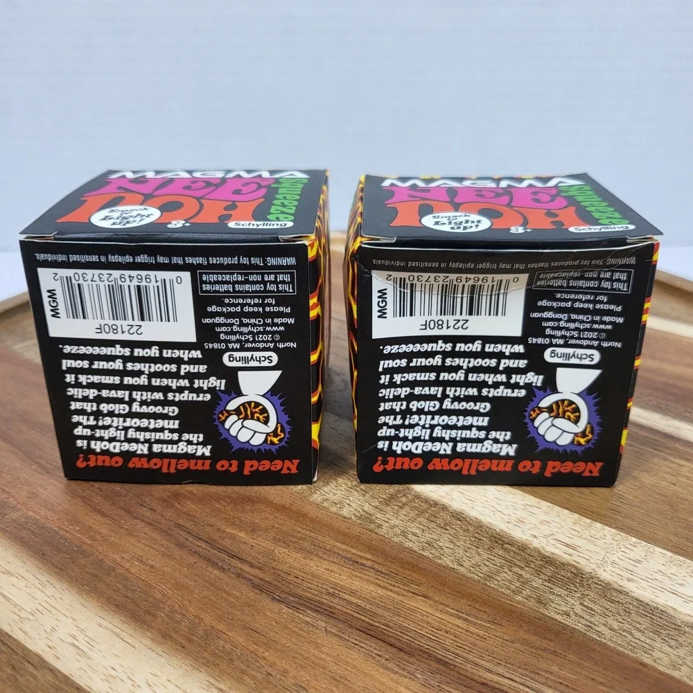 SET OF 2 NeeDoh MAGMA Squeeze Orange Charcoal Squeeze Toy RARE Viral Nee Doh